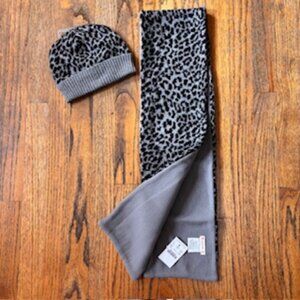 J.Crew Crewcuts Kids Cheeta Print Wool Blend Beanie & Scarf  Small/Medium NWT